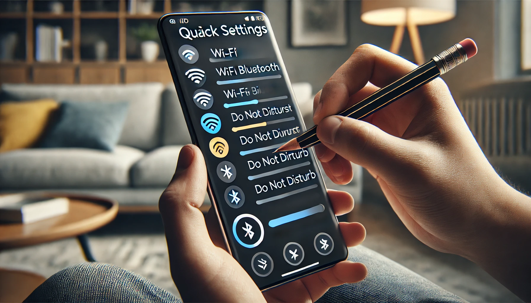 a person customizing Quick Settings on their smartphone.